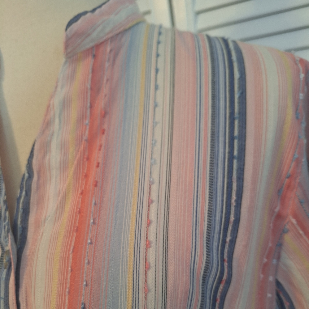 Alfred Dunner Striped Short Sleeve Top Blouse 14P *D4 - Picture 3 of 7